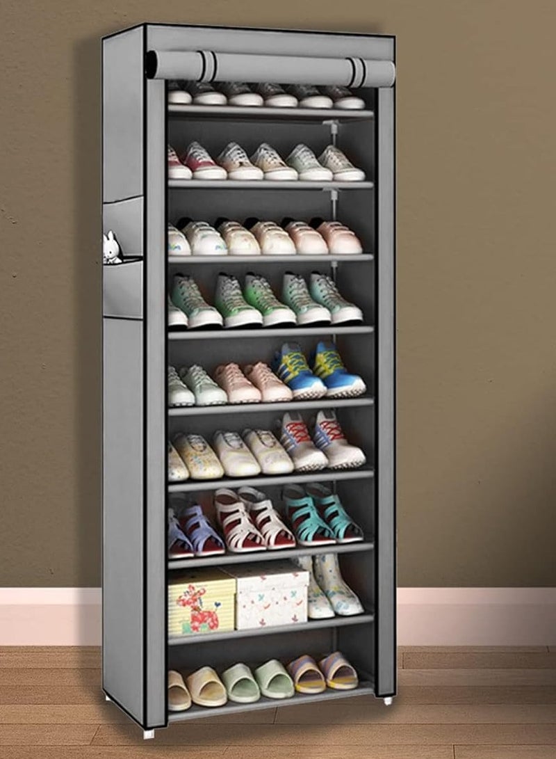 DubaiGallery خزانة أحذية بسيطة غطاء غبار الأحذية رف أحذية قابل للطي تخزين منظم خزانة غبار منزلية - Image 4