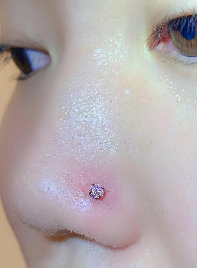 Cisyozi 20G Threadless Flat Back Nose Rings Stud Piercing Jewelry Women Stainless Surgical Steel Push in Nose Stud Tragus Helix Cartilage Conch Earring Lip Labret Monroe Medusa Ring Piercings Men - Image 3