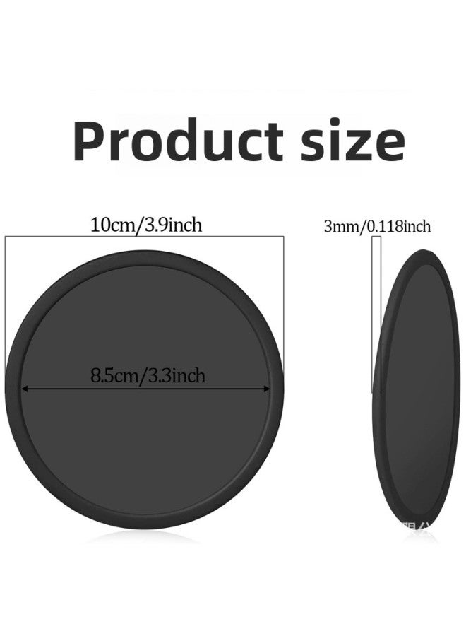 Round Coaster Silicone Coaster Simple With Anti-overflow Ring Coaster Mat Food Grade Non-slip Heat Insulation Tea Coaster Mat Coffee Mat-Color:12 Pieces + Storage Rack Opp Bag-Specifications:10*10*0.3cm  - Image 4