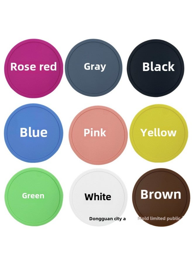 Round Coaster Silicone Coaster Simple With Anti-overflow Ring Coaster Mat Food Grade Non-slip Heat Insulation Tea Coaster Mat Coffee Mat-Color:12 Pieces + Storage Rack Opp Bag-Specifications:10*10*0.3cm  - Image 5