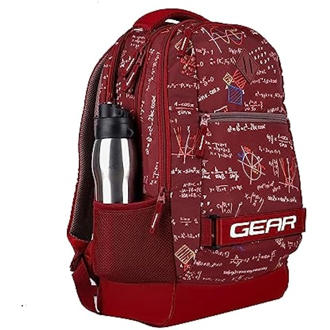 Gear Calculus 34L Large Water Resistant School Bag with Rain CoverKids BagCasual BackpackDaypackTravel BackpackCollege Bag for BoysMen Maroon - Image 5