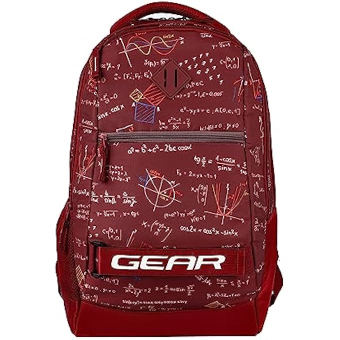 Gear Calculus 34L Large Water Resistant School Bag with Rain CoverKids BagCasual BackpackDaypackTravel BackpackCollege Bag for BoysMen Maroon - Image 1