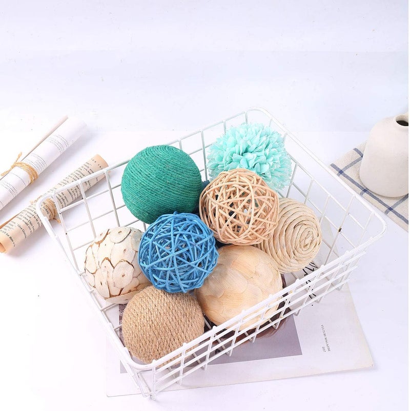 CIR OASES 9pcs 3.5Inch Fall Decorative Ball Orb Rattan Ball Rattan Woven Orbs Spherical Bowl and Vase Filler for Home Party Wedding Display Decor Props - Image 5