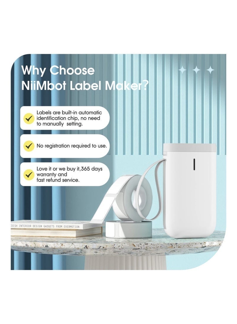 NIIMBOT D11 Portable Thermal Label Maker, Bluetooth Connection, iOS and Android Compatible, Rechargeable,1500 mAh Battery,USB-C,Clothing,Jewelery,Home,Kitchen, Barcode,Support English and Arabic - Image 2