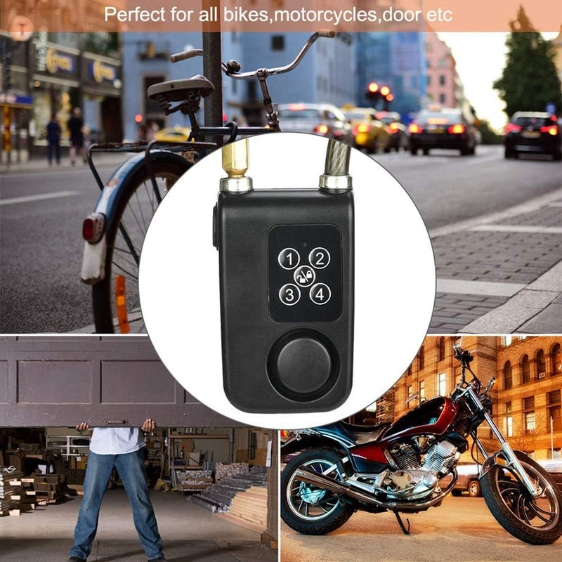 woobles Wireless Remote Control Alarm Lock with 115dB Alarm, Anti-Theft Security Waterproof 4-Digit Password Long Steel Chain Bike Motorcycle Lock - Image 5