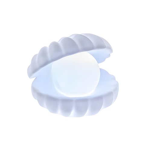 MeeTo Beach Themed Pearl Shell Lamp, Bedside LED Ocean Nightlight Mermaid Fairy Clamshell Portable Lights for Bar, Home Decoration, Birthday, Christmas Gift, Desk Ornament, Random Color, Pc1 - Image 1