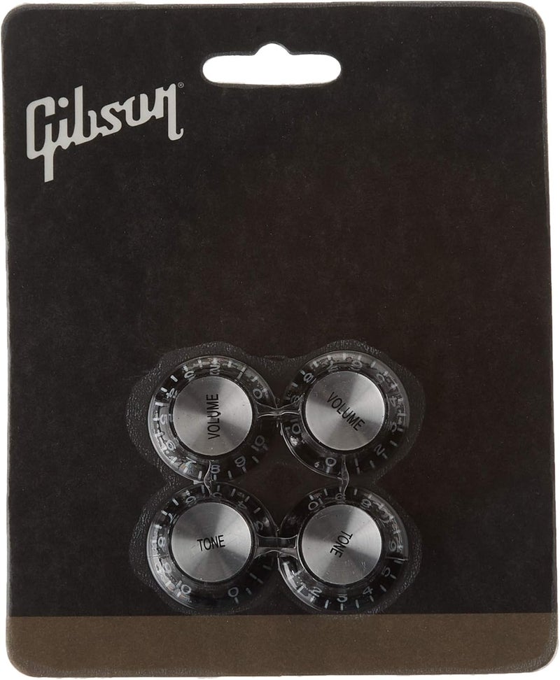GIBSON مقابض جيبسون جير PRMK-010 على طراز القبعة العلوية - أسود/فضي (مجموعة من 4) - Image 2