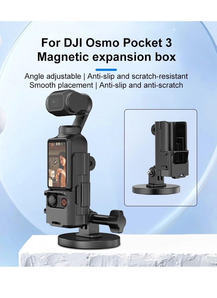 PULUZ PULUZ Magnetic Mount Stand For DJI OSMO Pocket 3, Pocket3 Protective Frame and Adjustable Base Magnet Suction Case Holder on Desktop, Vertical Surface, Quick Fixation  - Image 2