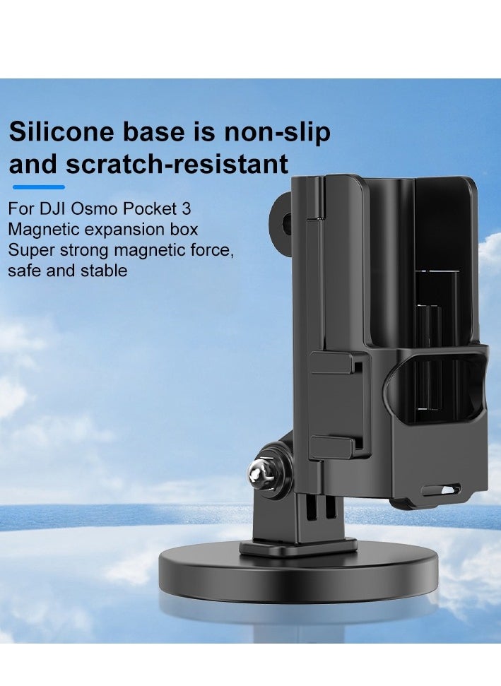PULUZ PULUZ Magnetic Mount Stand For DJI OSMO Pocket 3, Pocket3 Protective Frame and Adjustable Base Magnet Suction Case Holder on Desktop, Vertical Surface, Quick Fixation  - Image 5