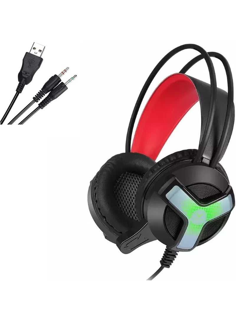 GH31 Gaming Headset – 7.1 Surround Sound Wired Headphones with Microphone, Heavy Bass, Noise Isolation, Telescopic Adjustable Design, LED Light, FPS Compatible PC Gaming Headset for Gamers - Image 1