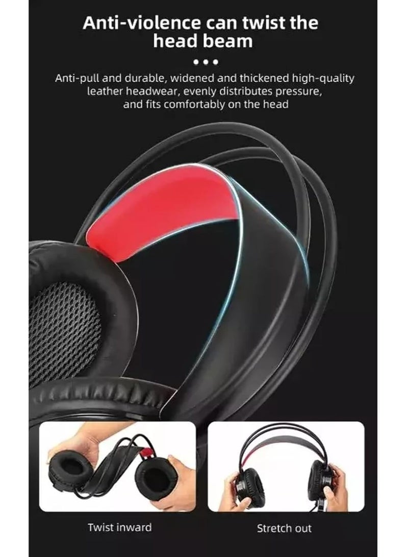 GH31 Gaming Headset – 7.1 Surround Sound Wired Headphones with Microphone, Heavy Bass, Noise Isolation, Telescopic Adjustable Design, LED Light, FPS Compatible PC Gaming Headset for Gamers - Image 3
