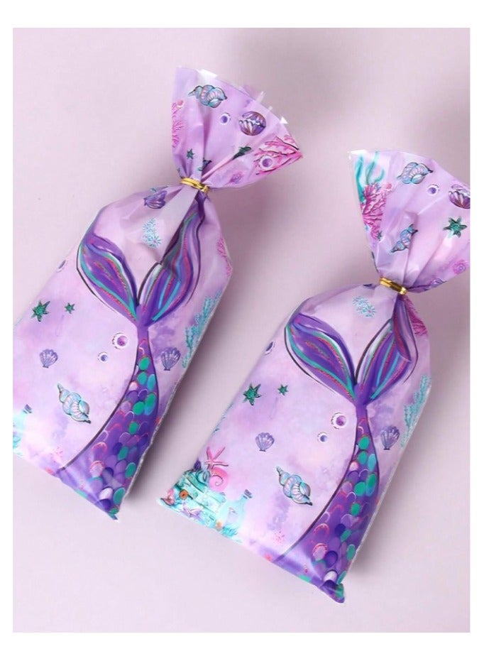 توزيعات العيد أكياس توزيعات العيد بلاستيكية لتوزيعات الهدايا و الحلوى للاحتفال بالعيد ، أعياد الميلاد وحفلات استقبال المولود الجديد 25 قطعة بشرائط ذهبية - Image 4