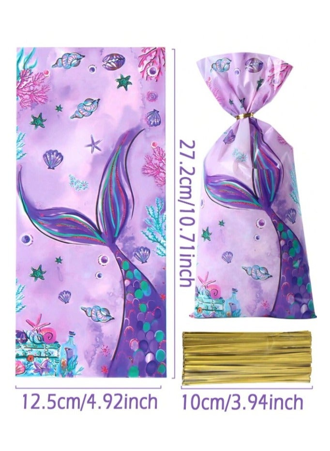 توزيعات العيد أكياس توزيعات العيد بلاستيكية لتوزيعات الهدايا و الحلوى للاحتفال بالعيد ، أعياد الميلاد وحفلات استقبال المولود الجديد 25 قطعة بشرائط ذهبية - Image 3