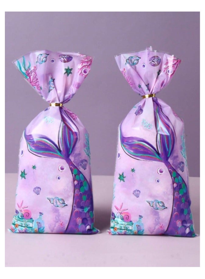 توزيعات العيد أكياس توزيعات العيد بلاستيكية لتوزيعات الهدايا و الحلوى للاحتفال بالعيد ، أعياد الميلاد وحفلات استقبال المولود الجديد 25 قطعة بشرائط ذهبية - Image 1