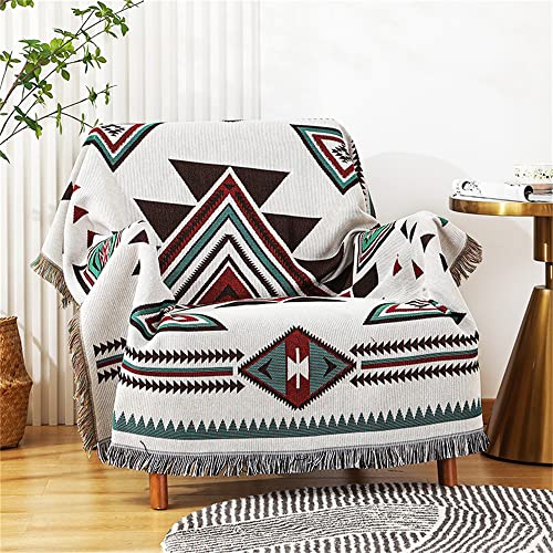 Homesy Aztec Throw Blankets Navajo Southwestern Throws Cover Reversible Green Boho Southwest Blanket for Couch Chair Sofa Bed Home Outdoor Beach Car Tent Travel Camping 51"x63" - Image 2