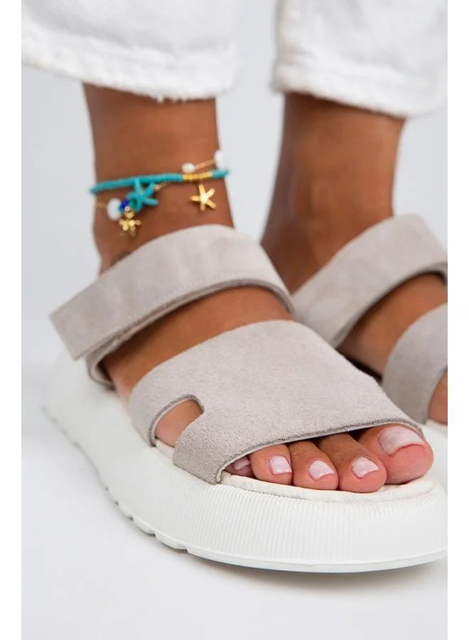 Manijero  Seina Women's Genuine Leather strap Beige - White Slip-On. for Women | Best Price UAE