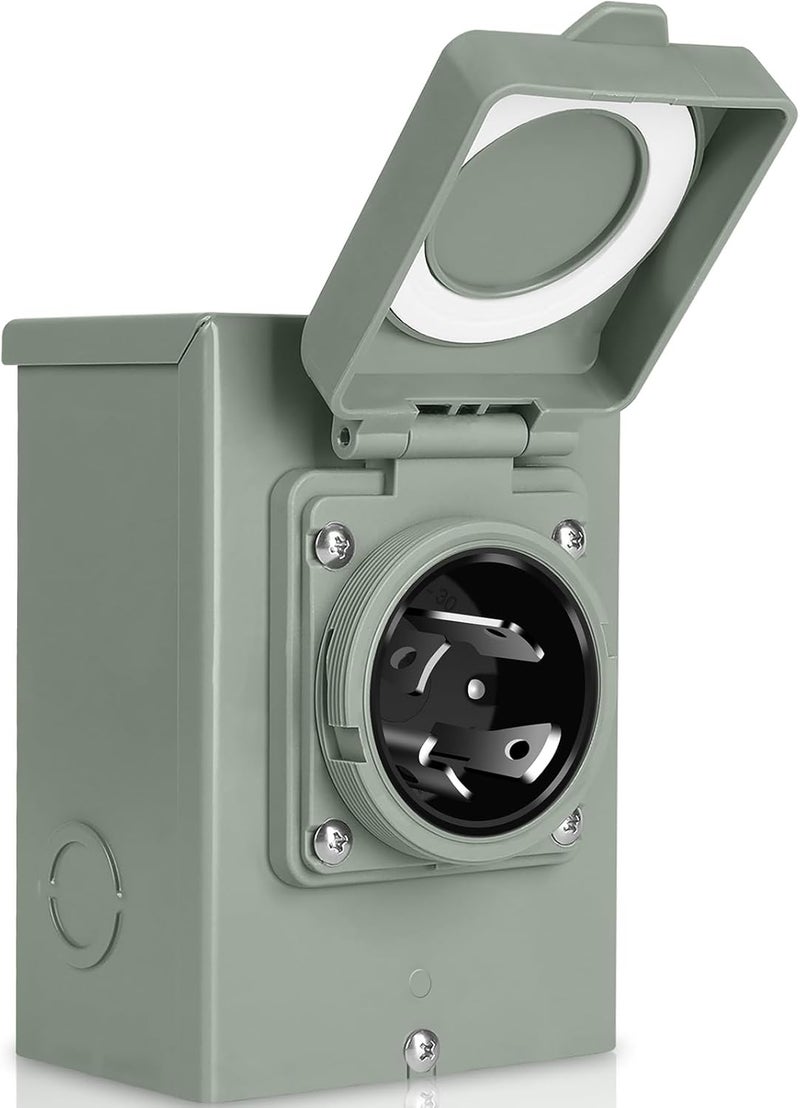 WELLUCK 30 Amp Generator Inlet Box - NEMA L14-30P Power Inlet Box for 3R 4-Prong Generator Cord, 125/250V, 7500W Weatherproof Outdoor 30a Power Inlet Box - ETL Listed, Best Partner in Emergencies - Image 1