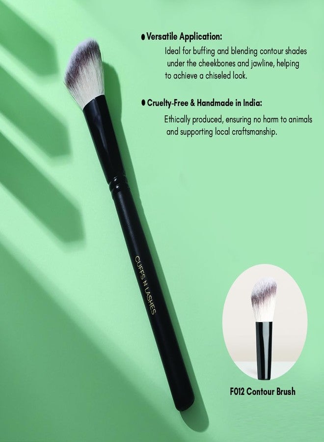 Cuffs N Lashes F012 Powder Contour Brush | High Performance Makeup Brush with Ultra-Soft Bristles | Handmade in India | Cruelty-Free &Ethical | Professional Face Sculpting &Blending Tool - Image 2