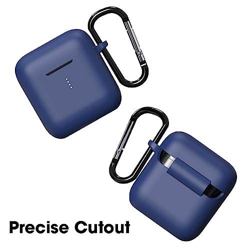 Sounce Compatible with Boat Airdopes 141, Soft Silicone Skin Case Cover Shock-Absorbing Protective Case with Keychain [Front LED Visible] – Blue - Image 2