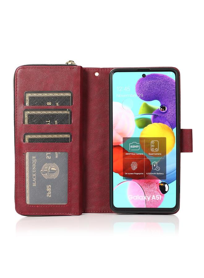 erorex Case For Samsung Galaxy A51 Zipper Wallet Bag Horizontal Flip PU Leather Case with Holder & 9 Card Slots & Wallet & Lanyard & Photo Frame - Image 5