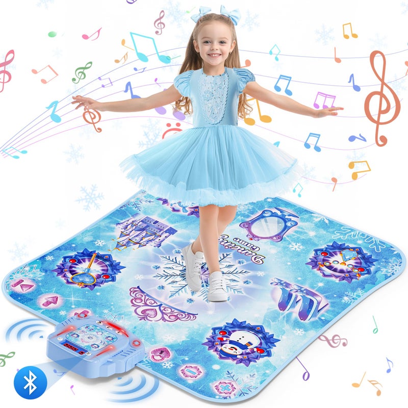 Handwell Dance Mat Toys Girl Gift 8Button Frozen Dance Pad Wireless Bluetooth Electronic Dance Game for Kids with 4 Game Modes LED Light Builtin Music Birthday Gifts for 3 4 5 6 7 8 9 10 Years Old Girls - Image 2