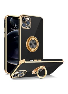 YOMNA Case Cover with 360° Ring Holder, Shock Absorption, Camera Protection, Anti-Slip, Lightweight, TPU, Slim Shockproof Kickstand Magnetic Car Mount Protective Phone Cover for 13 Pro Max (Black)  - Image 1