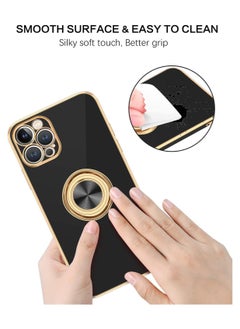 YOMNA Case Cover with 360° Ring Holder, Shock Absorption, Camera Protection, Anti-Slip, Lightweight, TPU, Slim Shockproof Kickstand Magnetic Car Mount Protective Phone Cover for 13 Pro Max (Black)  - Image 5