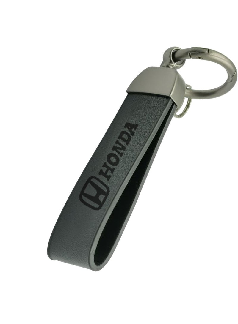Honda HONDA Super Finish Metal Ring PU Leather Strap Keychain Home Key Chain Car Keychain  - Image 1