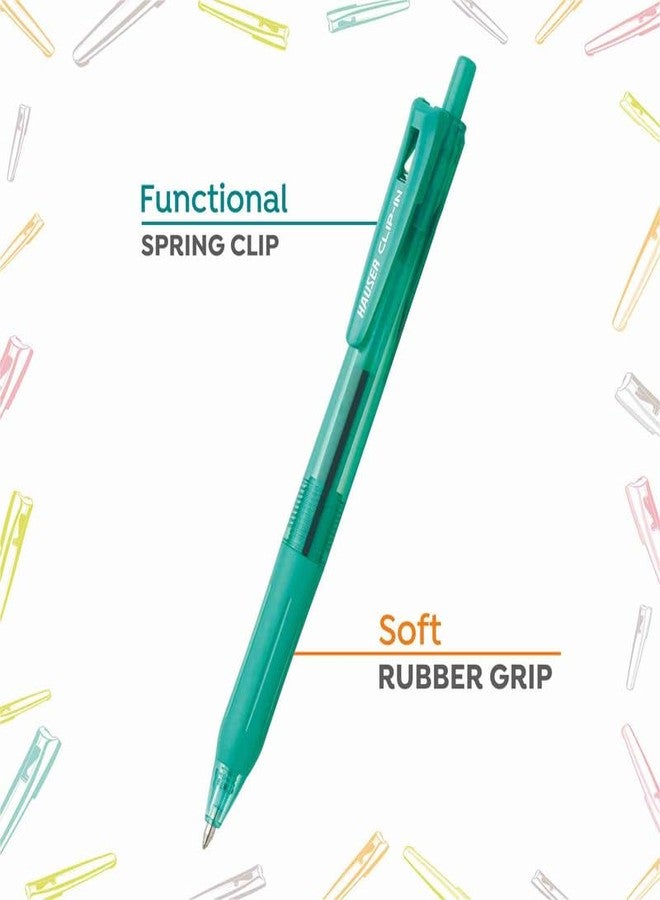 Hauser Clip In Retractable Gel Pen | Light Weight Sleek Body With Smooth Performance | Effortless Writing With Sleek Clip Design | Blue Ink, Pack Of 3 - Image 3