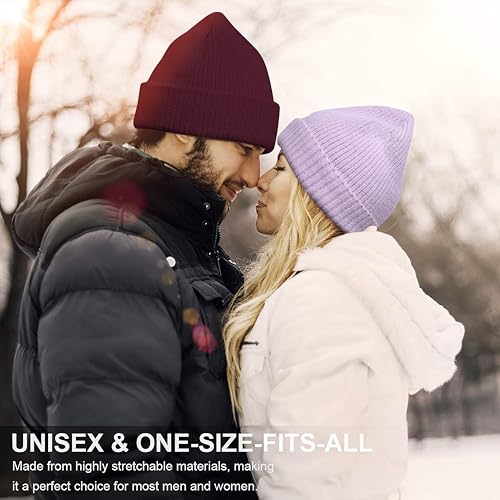 NORTHWIND Winter Cap for Men, Winter Cap for Women, Beanie Cap for Men, Woolen Cap for Man, Woolen Cap for Women, Beanie Cap for Woman, Winter wear (Wine) - Image 4
