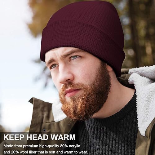 NORTHWIND Winter Cap for Men, Winter Cap for Women, Beanie Cap for Men, Woolen Cap for Man, Woolen Cap for Women, Beanie Cap for Woman, Winter wear (Wine) - Image 2