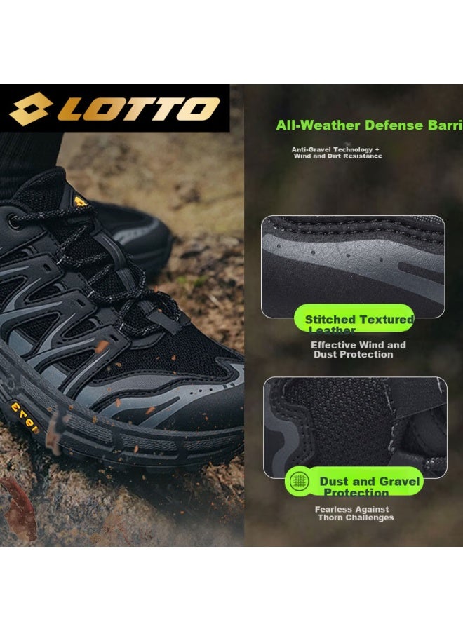 Lotto Women's Couple Running Shoes Outdoor Hiking Trail Shock Absorption Non-slip Sports Shoes 939 Black Size 38 - Image 3