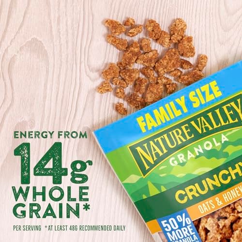Nature Valley Crunchy Granola, Oats and Honey, Resealable Snack Pouch, Family Size, 24 oz - Image 4