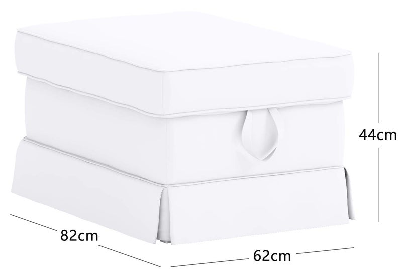HomeTown Market The Heavy Cotton Ektorp Ottoman Cover Replacement is Made Compatible for IKEA Ektorp Footstool Or Stool Slipcover (Blue) - Image 4