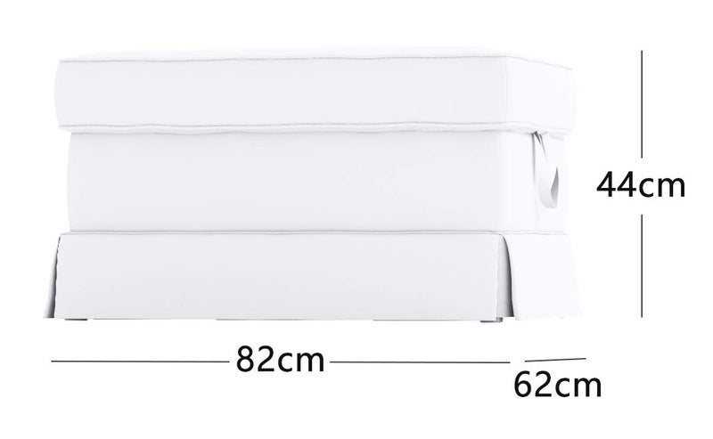 HomeTown Market The Heavy Cotton Ektorp Ottoman Cover Replacement is Made Compatible for IKEA Ektorp Footstool Or Stool Slipcover (Blue) - Image 5