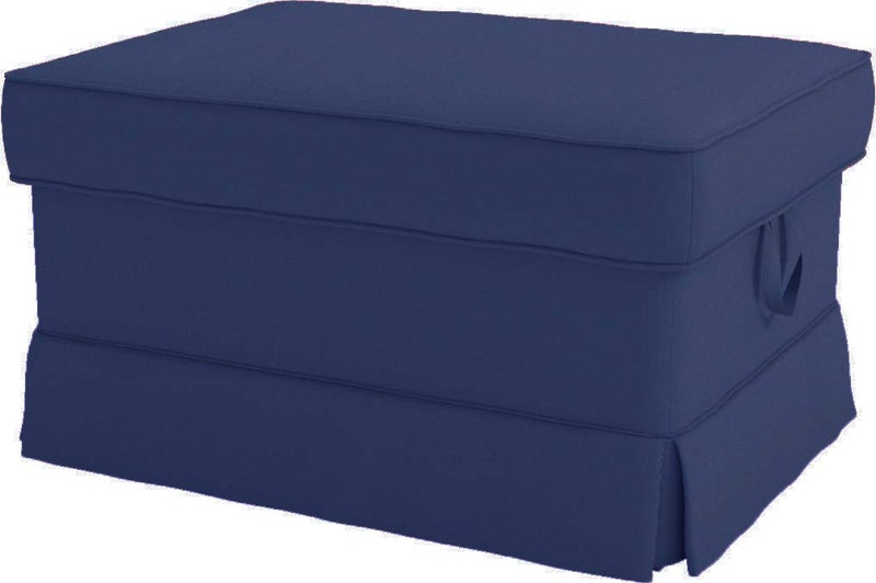 HomeTown Market The Heavy Cotton Ektorp Ottoman Cover Replacement is Made Compatible for IKEA Ektorp Footstool Or Stool Slipcover (Blue) - Image 1