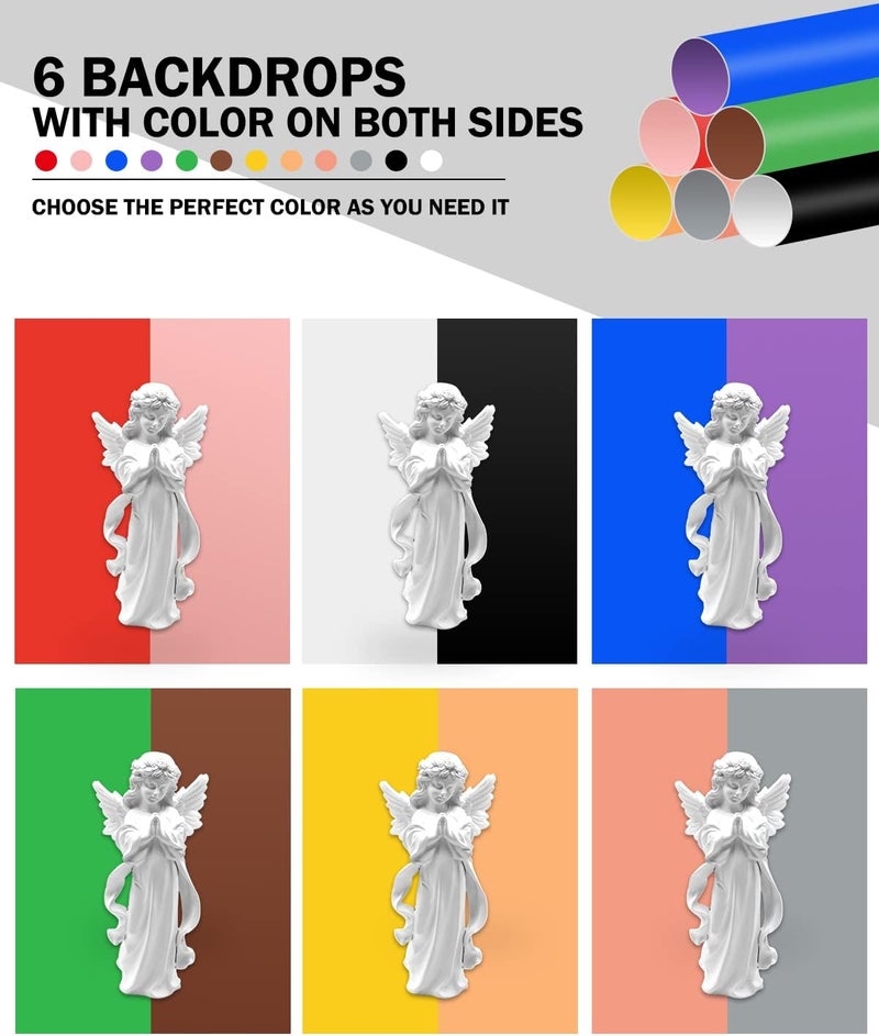 PULUZ 9.8"/25cm Foldable Portable Photo Studio Light Box, Adjustable Brightness Light Box Photography Lighting Shooting Tent Kit, with LED Lights and 12 Colors Backdrop - Image 5