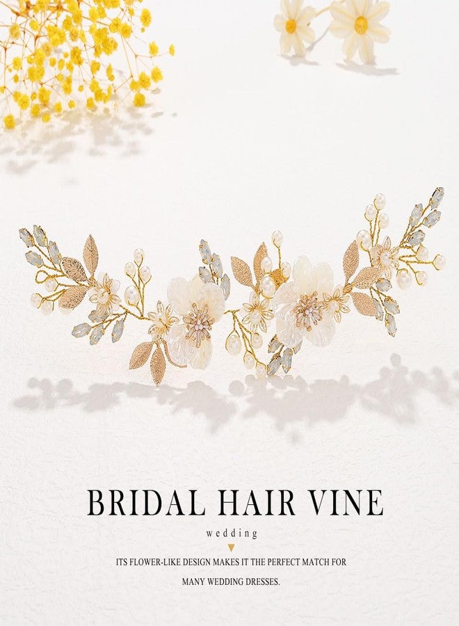 EARENT Wedding Hair Accessories Gold Bridal Hair Vine Brides Hair Pieces for Women - Image 2
