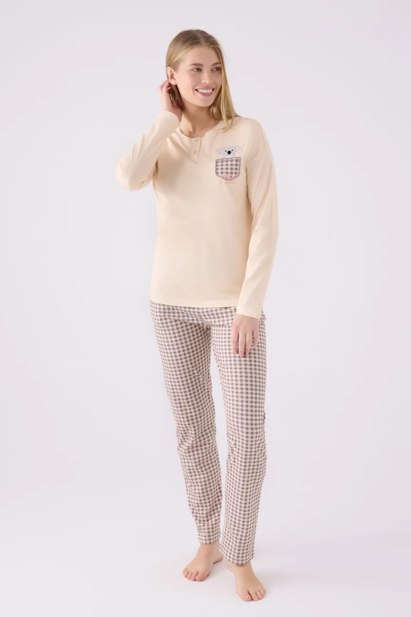 Arnetta Women's Long Sleeve Pajama Set AR3094 Biscuit
