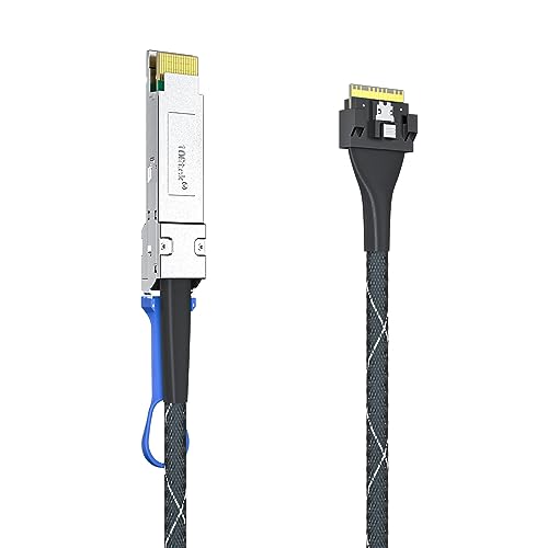 10Gtek 200Gbps QSFP-DD to SlimSAS 8i Cable, SFF-8654 SAS4.0, 24Gbps/Channel PCIe 4.0 High-Speed Internal Cable for Server/Storage‌, 0.5m - Image 2