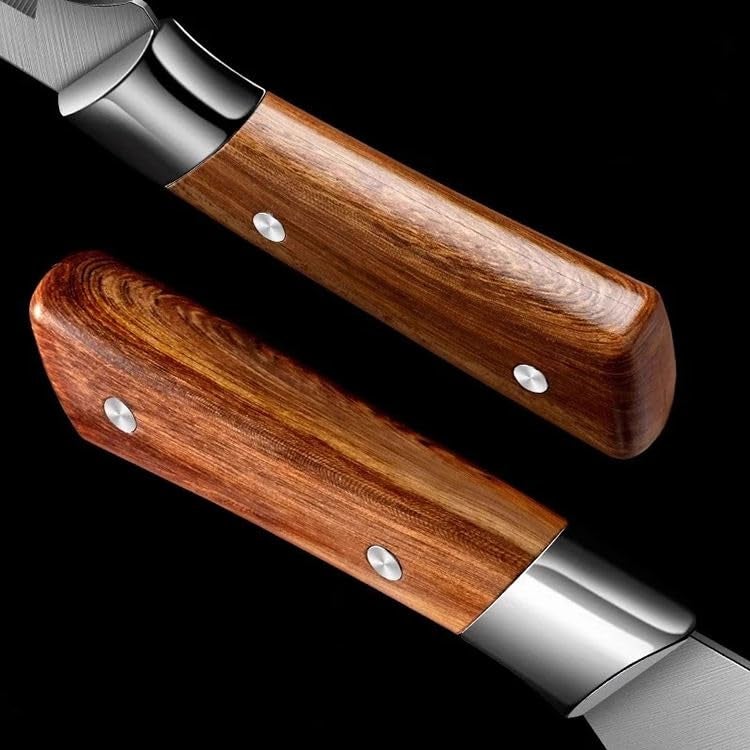 Machado Professional Chef Knife with Sheath – 8-Inch Stainless Steel Blade & Wood Rivet Fixed Handle – Multipurpose Kitchen Knife for Chopping, Slicing & Dicing – Razor Sharp, Ergonomic Design - Image 3