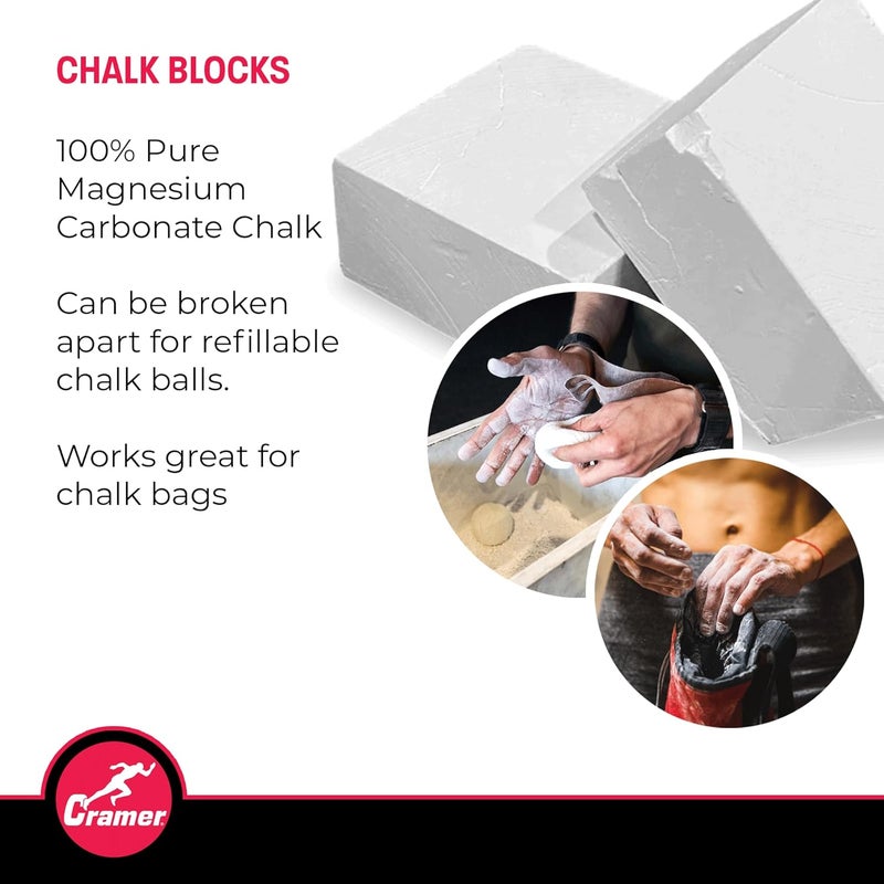 Cramer Gym Chalk Block, 2-Pack of 2 oz, Magnesium Carbonate for Powerlifting, Rock Climbing, Gymnastics, Crossfit, Weightlifting & Bouldering, Use in Chalk Balls & Bags, Superior Grip - Image 5