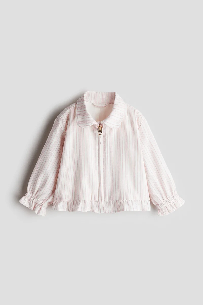 H&M Frilled linen-blend overshirt