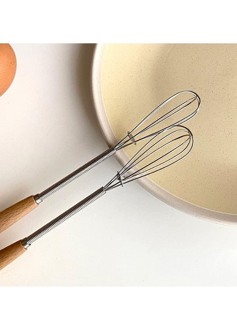 Generic - Stainless Steel Wire Egg Beater with Wooden Handle for Mixing Ingredients and Mixing Sauces (2pcs) - Image 1