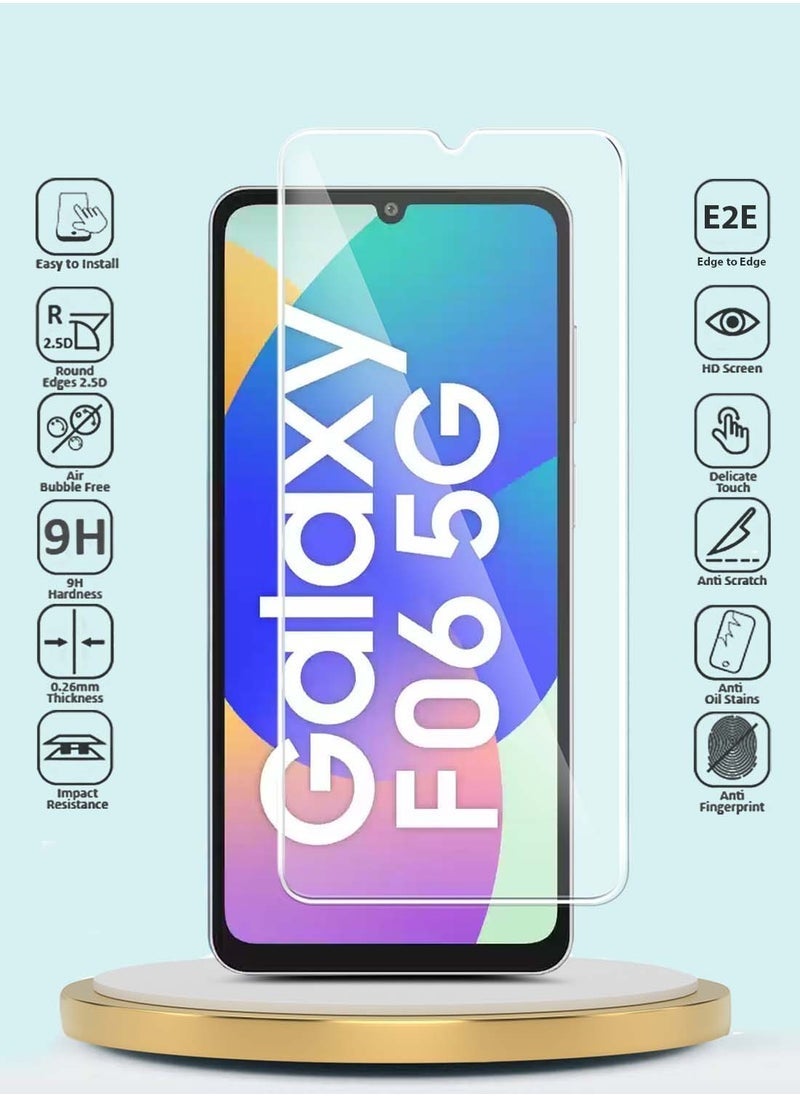TIGER Samsung Galaxy F06 5G 2025 / Samsung Galaxy M06 5G 2025 GMAX Premium Series 9H 2.5D Tempered Glass Screen Protector – Full Coverage, Curved Edges, Scratch-Resistant, HD Clarity, Anti-Fingerprint – Clear - Image 2