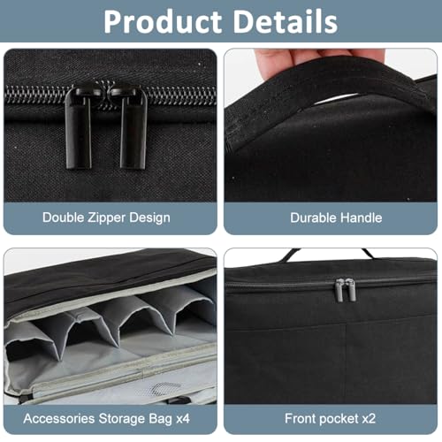 maycreate حقيبة سفر MAYCREATE® Airwrap لحافظة Dyson Airwrap و Shark FlexStyle، حقيبة تخزين محمولة للسفر مع خطاف للتعليق وجيوب متعددة لمكواة الشعر والإكسسوارات - Image 3