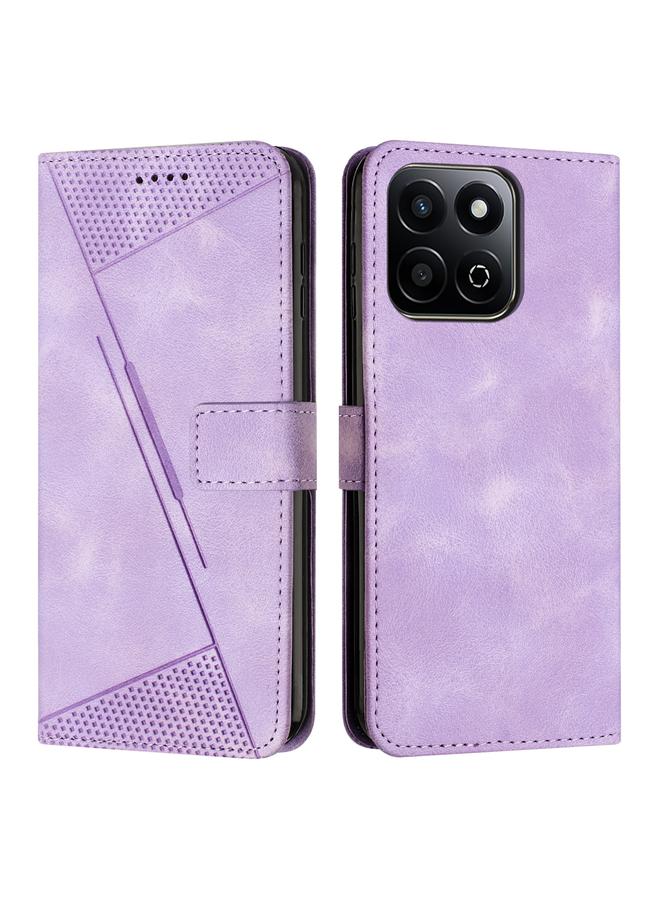 Green Tiger Case For Honor X7c 4G / 200 Smart Dream Triangle Leather Phone Case with Lanyard - Image 1