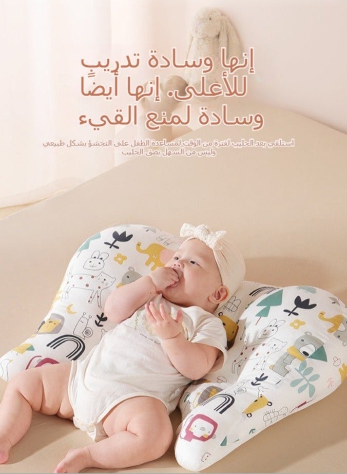 WALALLA Baby Nursing Pillow for Breastfeeding, Multifunctional Toddler Look Up and Lying Pillows, Anti vomit Milk Babies Crib Headrest for Newborn and Infant, 30 Degree Incline, Enlarged and Widened - Image 5