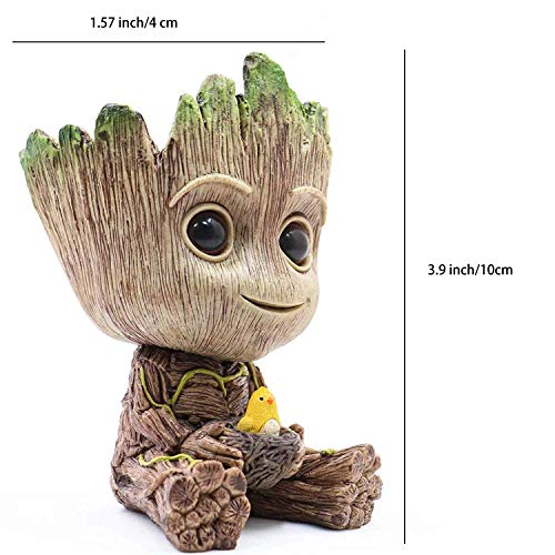 TEEMO Aquarium Groot Air Bubbler Decorations, Air Bubbler Resin Brown Decorations for Fish Tank. - Image 3