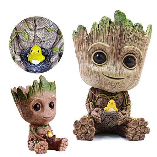 TEEMO Aquarium Groot Air Bubbler Decorations, Air Bubbler Resin Brown Decorations for Fish Tank. - Image 2